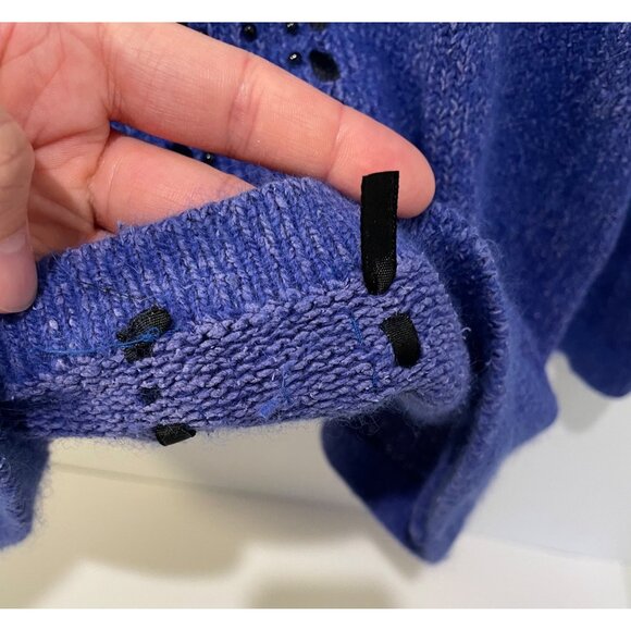 Vtg Karen Scott Silk Blend Bow Sweater Size M Beads Ribbon Preppy Twee Holiday - Picture 4 of 13